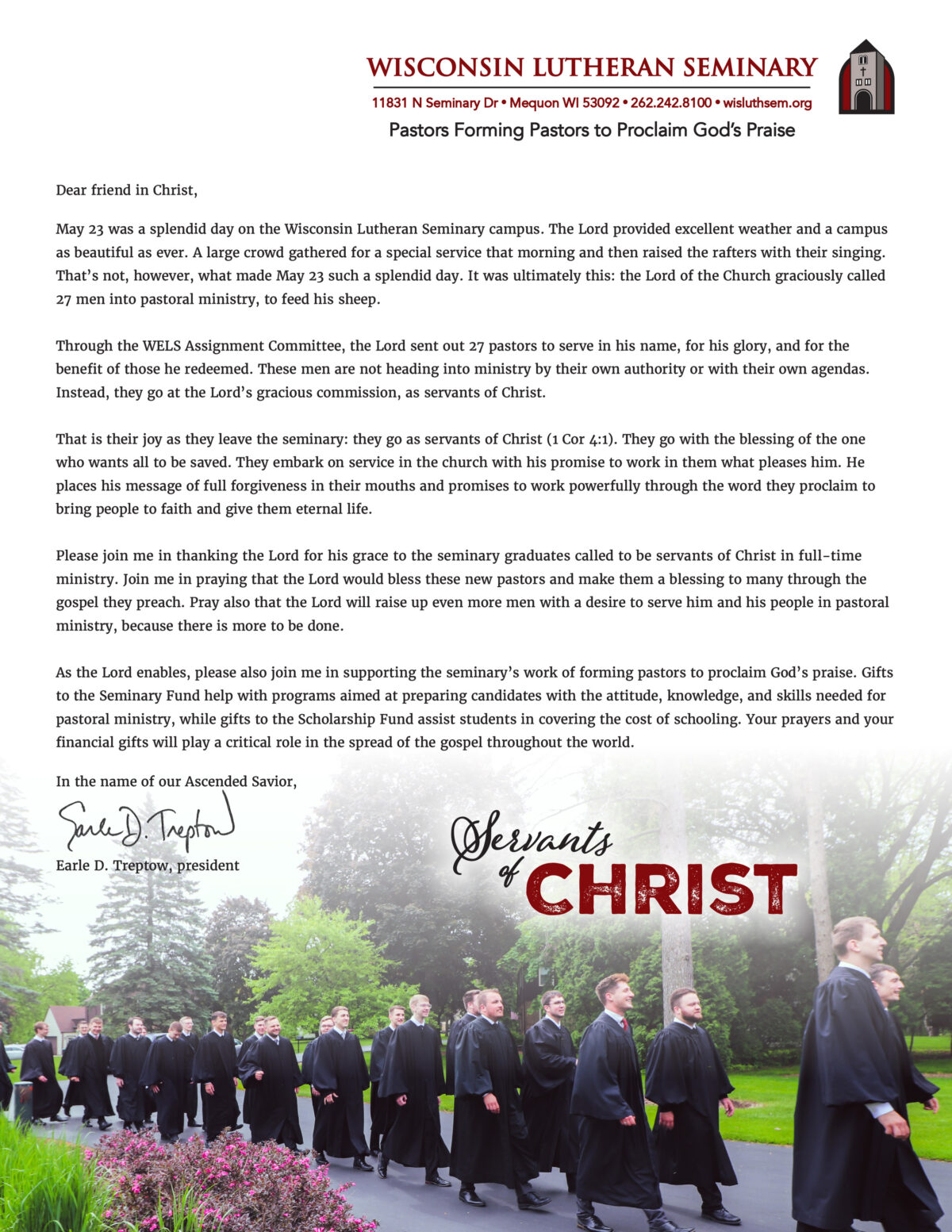 Call Day Appeal Sent Wisconsin Lutheran Seminary